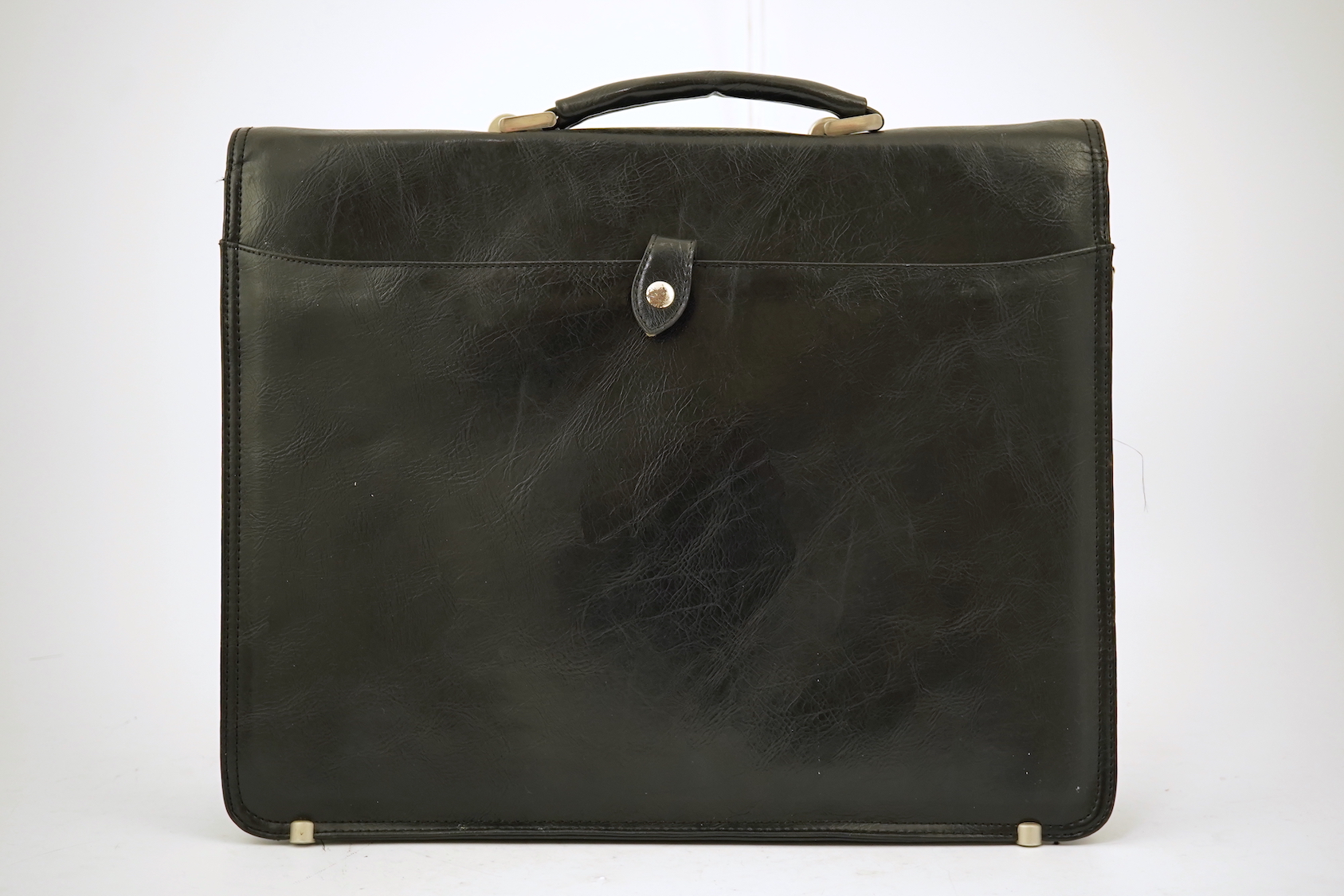 A Prada vintage black leather briefcase